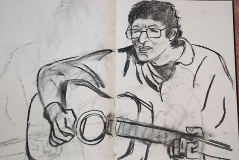 Murray Grimsdale,charcoal on paper.