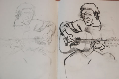 Murray Grimsdale,charcoal on paper.