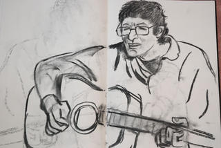 Murray Grimsdale,charcoal on paper.