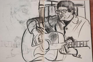 Murray Grimsdale,charcoal on paper.