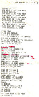 Original Lyric Sheet by Richard Von Sturmer,Twizel